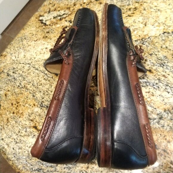 Allen Edmonds Men’s Woodstock Shoes Black Brown Tassels Leather Loafers Sz 11 C - Picture 6 of 14